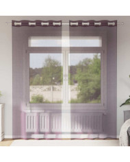 Rideaux en voile avec œillets 2 pcs violet 140x245 cm | Mobilier & Déco