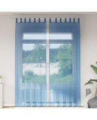 Rideaux en voile avec boucles 2 pcs bleu royal 140x260 cm | Mobilier & Déco