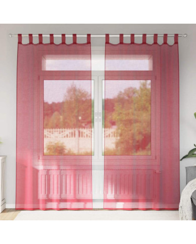 Rideaux en voile avec boucles 2 pcs rouge bordeaux 140x245 cm | Mobilier & Déco