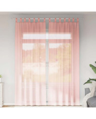 Rideaux en voile avec passe-tringles 2 pcs rose | Mobilier & Déco