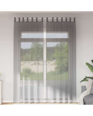 Rideaux en voile avec boucles 2 pcs gris foncé 140x260 cm | Mobilier & Déco
