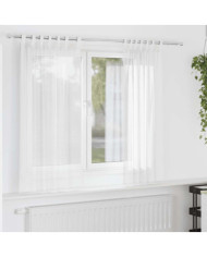 Rideaux en voile avec boucles 2 pcs blanc 140x175 cm | Mobilier & Déco
