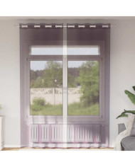 Rideaux en voile avec œillets 2 pcs violet 140x300 cm | Mobilier & Déco