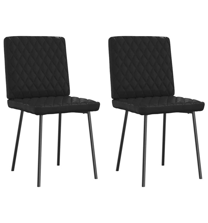 Chaises à manger lot de 2 noir similicuir | Mobilier & Déco