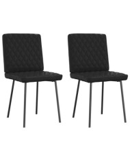 Chaises à manger lot de 2 noir similicuir | Mobilier & Déco