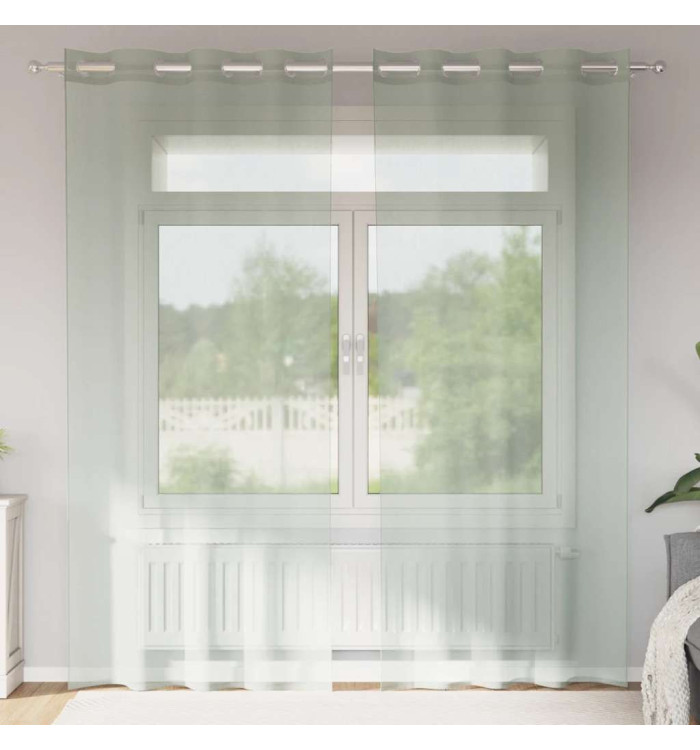 Rideaux en voile avec œillets 2 pcs gris clair 140x245 cm | Mobilier & Déco
