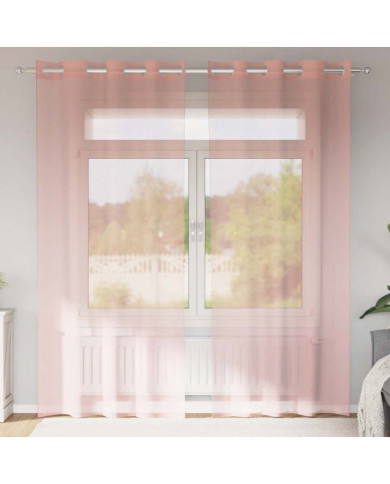Rideaux en voile avec œillets 2 pcs rose 140x225 cm | Mobilier & Déco