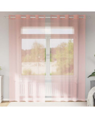 Rideaux en voile avec œillets 2 pcs rose 140x225 cm | Mobilier & Déco
