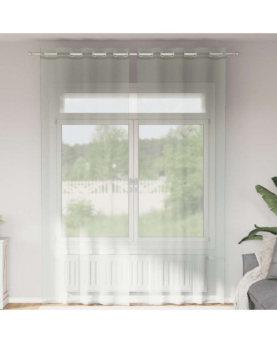 Rideaux en voile avec œillets 2 pcs gris clair 140x300 cm | Mobilier & Déco