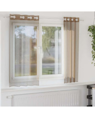 Rideaux en voile avec œillets 2 pcs marron clair | Mobilier & Déco