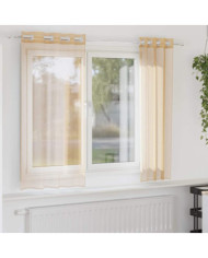 Rideaux en voile avec œillets 2 pcs sable | Mobilier & Déco