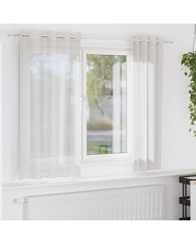 Rideaux en voile avec œillets 2 pcs blanc | Mobilier & Déco