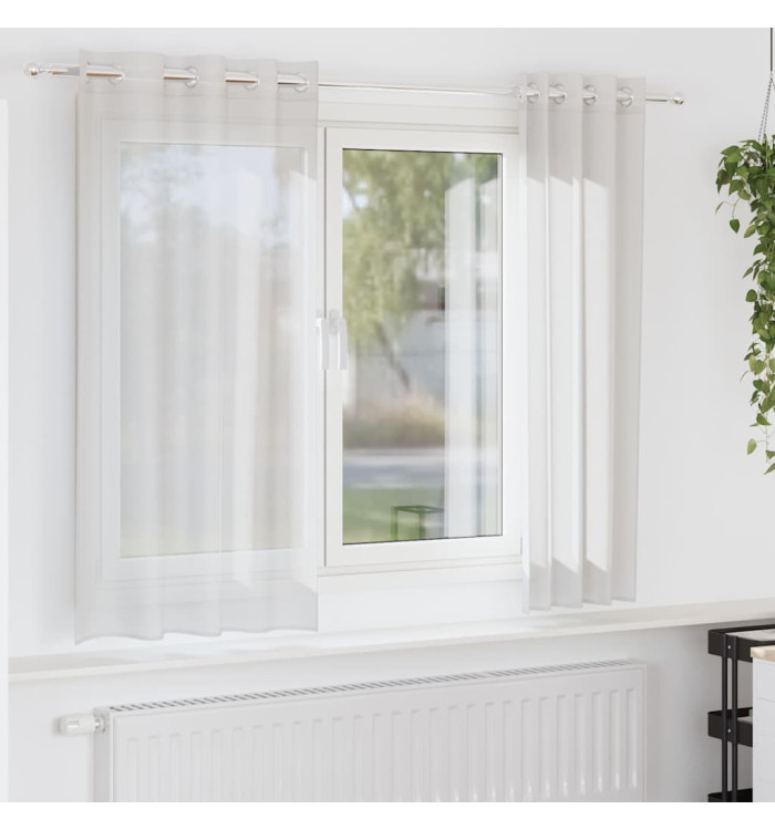 Rideaux en voile avec œillets 2 pcs blanc | Mobilier & Déco