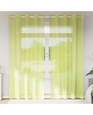 Rideaux en voile avec œillets 2 pcs vert pomme 140x225 cm | Mobilier & Déco