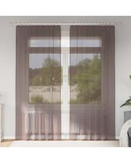 Rideaux en voile avec passe-tringles 2 pcs marron | Mobilier & Déco