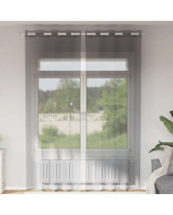 Rideaux en voile avec œillets 2 pcs gris foncé 140x260 cm | Mobilier & Déco