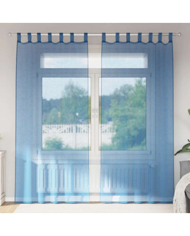 Rideaux en voile avec passe-tringles 2 pcs bleu royal | Mobilier & Déco