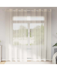 Rideaux en voile avec œillets 2 pcs crème 140x245 cm | Mobilier & Déco