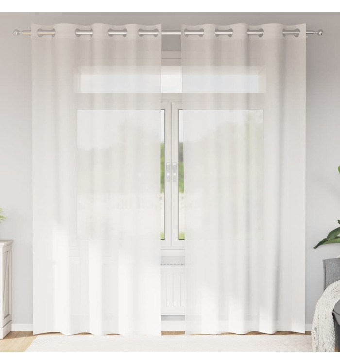 Rideaux en voile avec œillets 2 pcs blanc | Mobilier & Déco