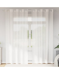 Rideaux en voile avec œillets 2 pcs blanc | Mobilier & Déco