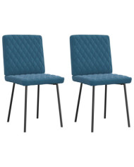 Chaises à manger lot de 2 Bleu Velours | Mobilier & Déco