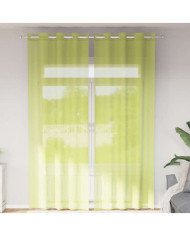 Rideaux en voile avec œillets 2 pcs vert pomme 140x260 cm | Mobilier & Déco