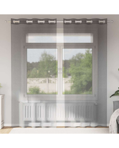 Rideaux en voile avec œillets 2 pcs marron clair | Mobilier & Déco