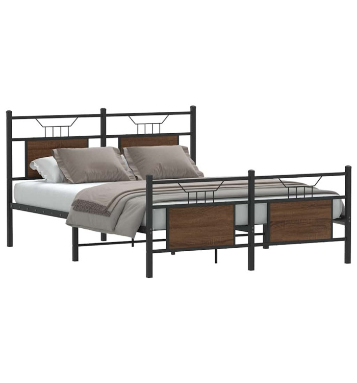 Cadre de lit sans matelas chêne marron 140x190 cm | Mobilier & Déco