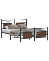Cadre de lit sans matelas chêne marron 140x190 cm | Mobilier & Déco