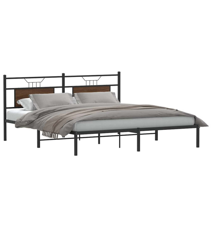 Cadre de lit sans matelas chêne marron 160x200 cm | Mobilier & Déco