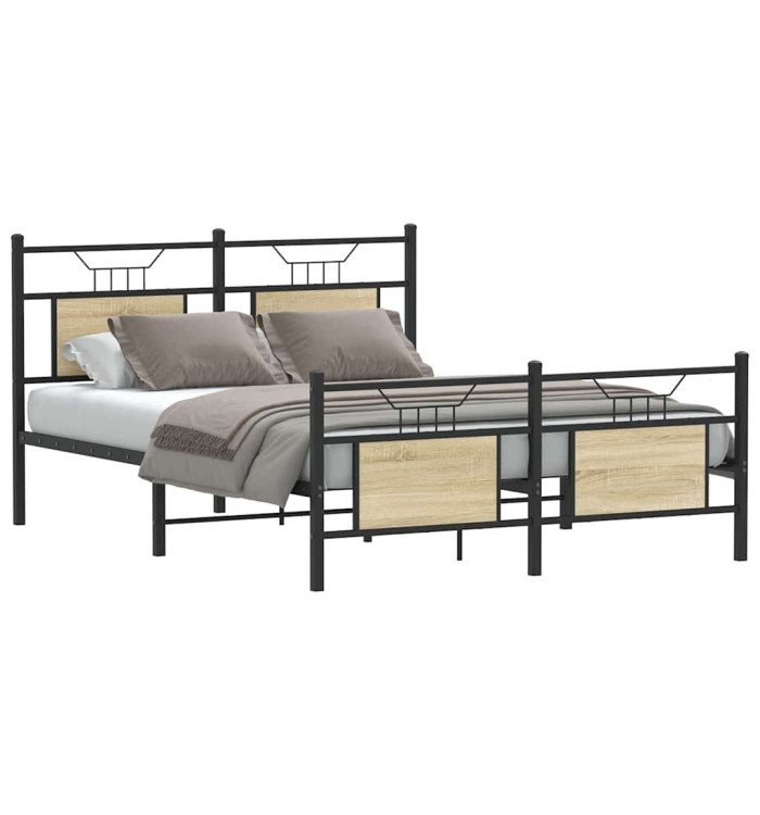 Cadre de lit sans matelas chêne sonoma 140x190 cm | Mobilier & Déco