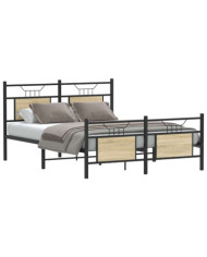 Cadre de lit sans matelas chêne sonoma 140x190 cm | Mobilier & Déco