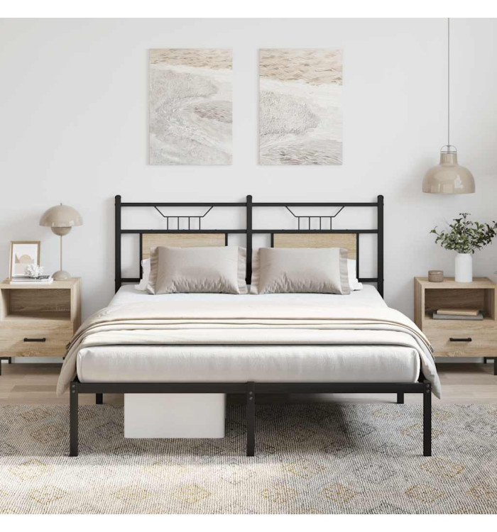 Cadre de lit sans matelas chêne sonoma 150x200 cm | Mobilier & Déco
