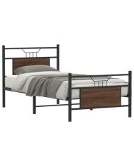Cadre de lit sans matelas chêne marron 80x200cm bois ingénierie | Mobilier & Déco