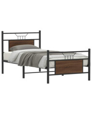 Cadre de lit sans matelas chêne marron 90x200cm bois ingénierie | Mobilier & Déco