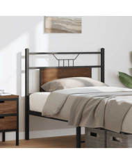 Tête de lit chêne marron 75 cm bois d'ingénierie et acier | Mobilier & Déco
