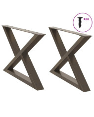 Pieds de table basse 2 pièces Acier naturel 70 x (42-43,3) cm Acier | Mobilier & Déco