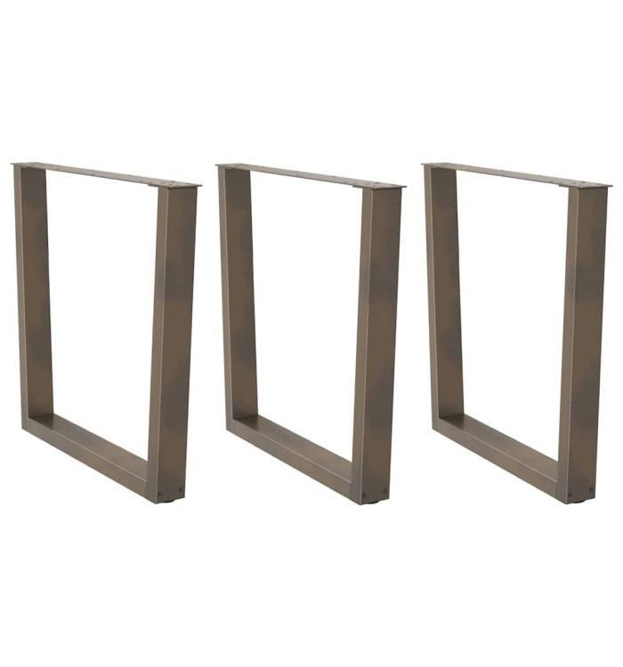 Pieds de table à manger en forme de V, 3 pièces, acier naturel, 90 x (72-73,3) cm | Mobilier & Déco