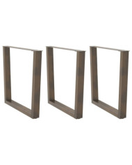 Pieds de table à manger en forme de V, 3 pièces, acier naturel, 90 x (72-73,3) cm | Mobilier & Déco