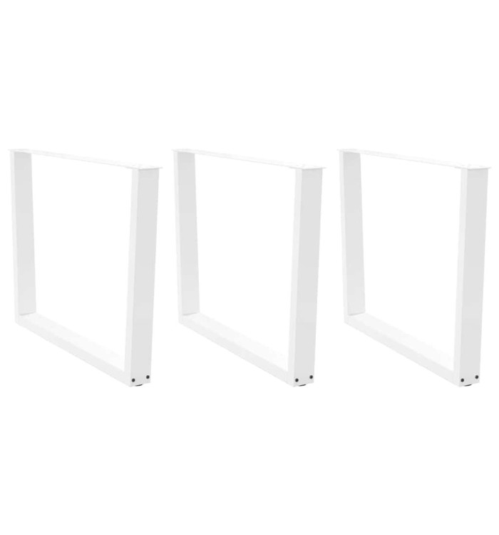 Pieds de table à manger en forme de V, 3 pièces, blanc, 100 x (72-73,3) cm, acier | Mobilier & Déco