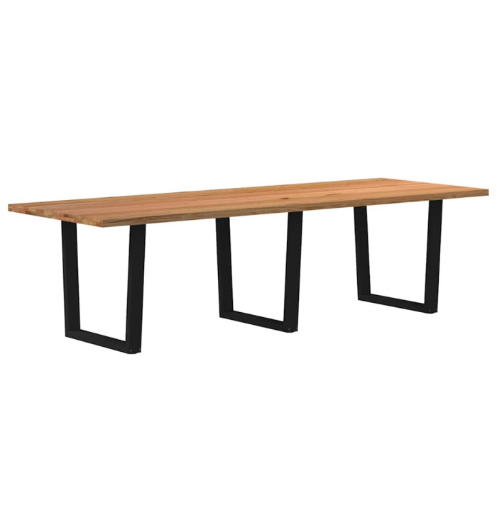 Table à manger avec bord naturel 280x100x74cm bois massif chêne | Mobilier & Déco