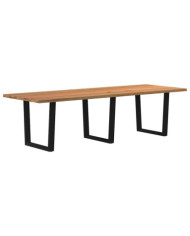 Table à manger avec bord naturel 280x100x74cm bois massif chêne | Mobilier & Déco