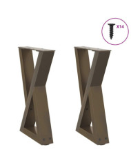 Pieds de table basse 2 pièces Acier naturel 28 x (42-43,3) cm Acier | Mobilier & Déco