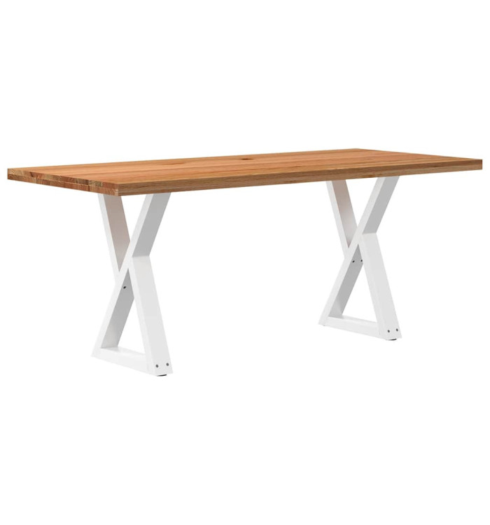 Table à manger marron clair bois de chêne massif rectangulaire | Mobilier & Déco