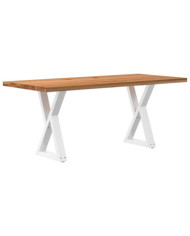 Table à manger marron clair bois de chêne massif rectangulaire | Mobilier & Déco
