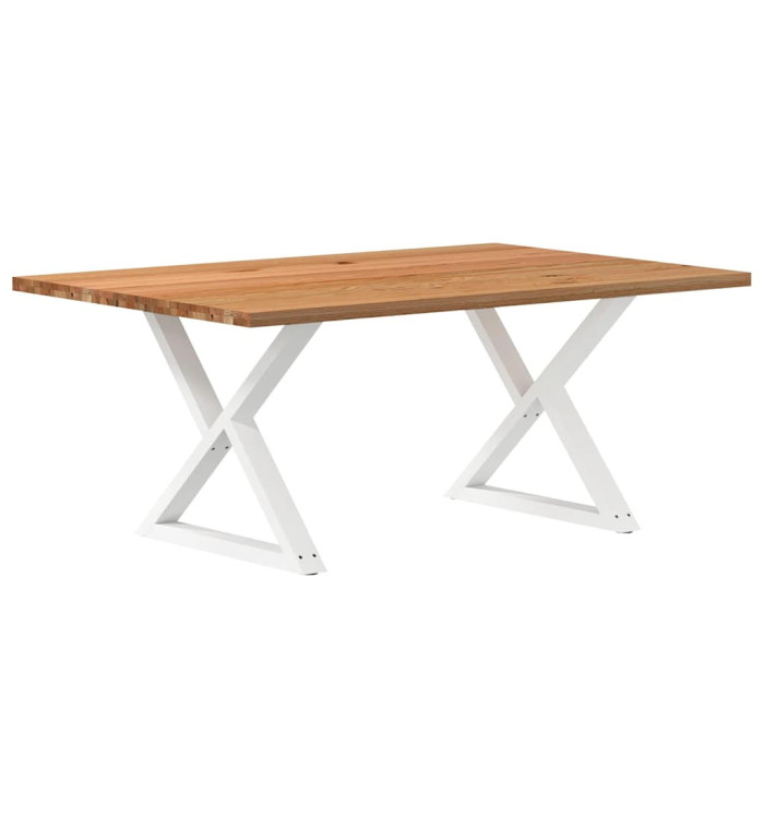 Table à manger marron clair bois de chêne massif rectangulaire | Mobilier & Déco