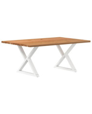 Table à manger marron clair bois de chêne massif rectangulaire | Mobilier & Déco