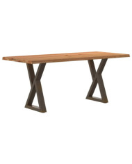 Table à manger avec bord vivant 180x80x74 cm bois massif chêne | Mobilier & Déco