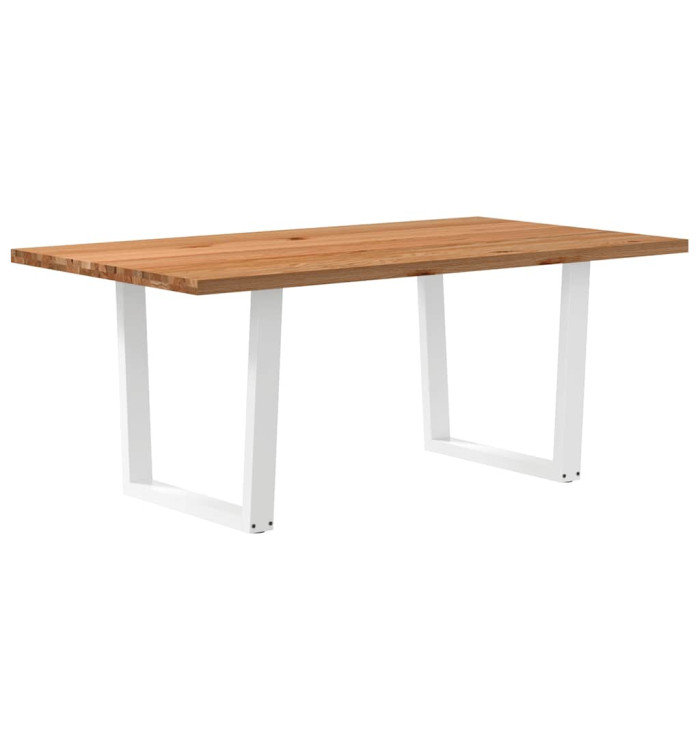 Table à manger avec bord naturel 180x100x74cm bois massif chêne | Mobilier & Déco