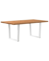 Table à manger avec bord naturel 180x100x74cm bois massif chêne | Mobilier & Déco